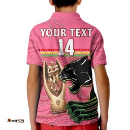 Custom Text And Number Panthers Rugby Polo Shirt The Riff 2022 Premiers Aboriginal Pink Amazing Aussie