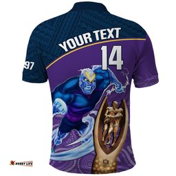 Custom Storm Rugby Polo Shirt Go Champions 2023 Mascot With Polynesian Indigenous Art