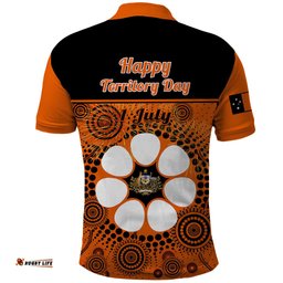 1 July Australia Territory Day Polo Shirt Aboriginal Pattern
