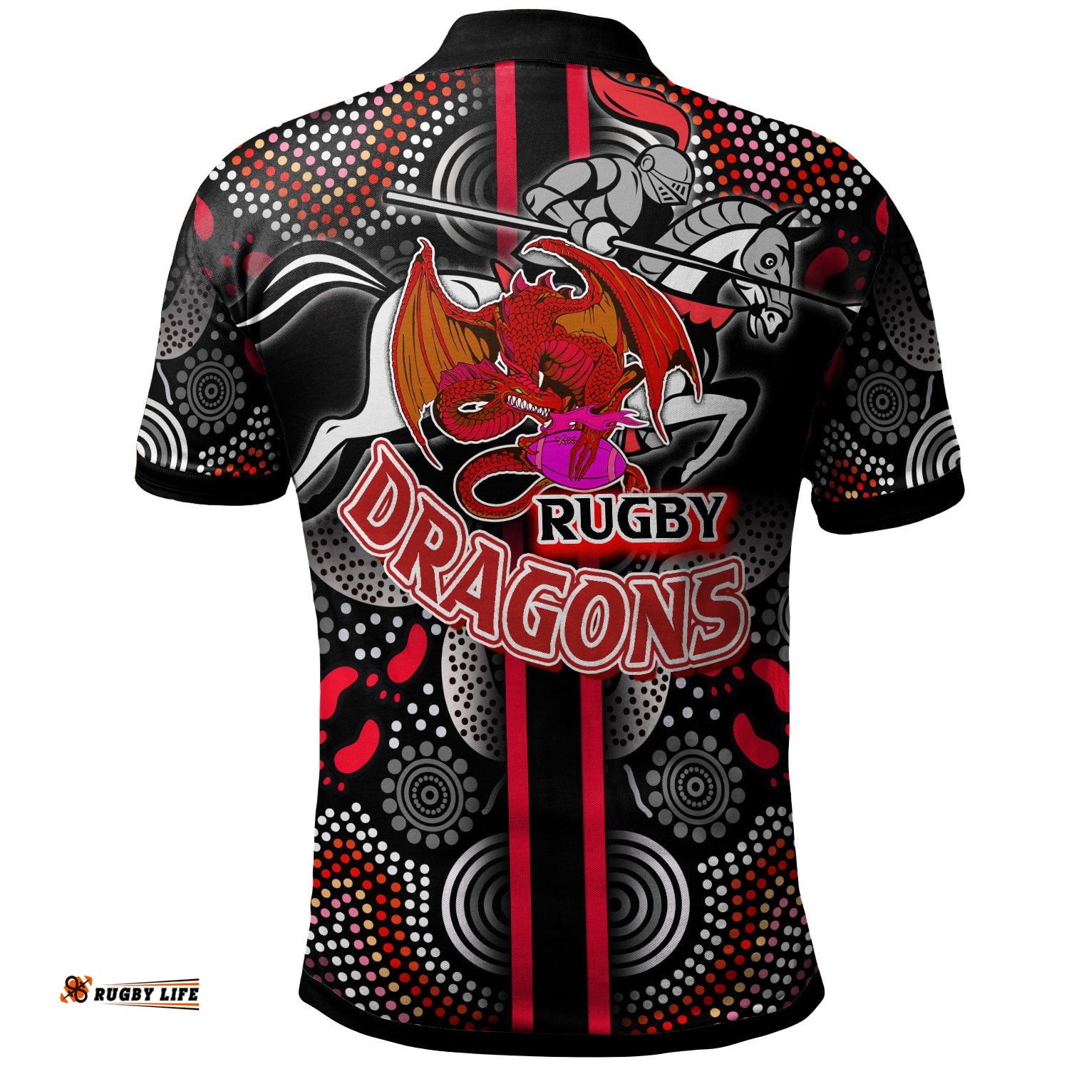 ST George Rugby Polo Shirt - Custom ST George Rugby Ball Aboriginal Indigenous Sport Style Polo Shirt Amazing Aussie