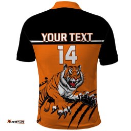 Personalised Wests Tigers Rugby Polo Shirt Orange Simple Style