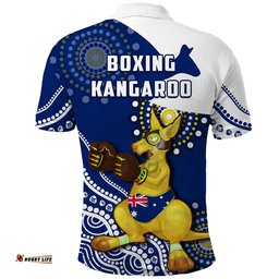 Australia Polo Shirt Boxing Kangaroo Indigenous Flag Color Art Amazing Aussie