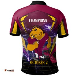 Broncos Rugby Polo Shirt - Custom Final Series Champions Broncos Rugby League Player And Number Polo Shirt Amazing Aussie