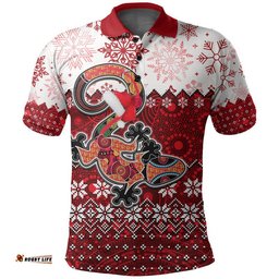Aboriginal Christmas 2022 Lizard Polo Shirt Red Style Amazing Aussie