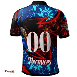 Roosters Rugby Polo Shirt - Custom Roosters Mascot with Rugby Aboriginal Dot Painting Player And Number Polo Shirt Amazing Aussie