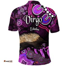Australian Astrology Polo Shirt Virgo Echidna Zodiac Aboriginal Vibes - Pink Amazing Aussie