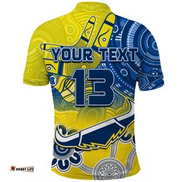 Custom Text and Number Cowboys Rugby Polo Shirt Aboriginal Boomerang Go Premiers North Queensland Amazing Aussie