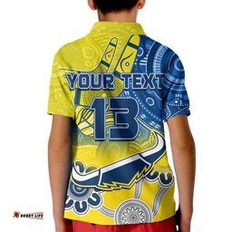 Custom Text and Number Cowboys Rugby Polo Shirt Aboriginal Boomerang Go Premiers North Queensland Amazing Aussie