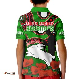 Rabbitohs Rugby ANZAC 2023 Polo Shirt Lest We Forget Amazing Aussie