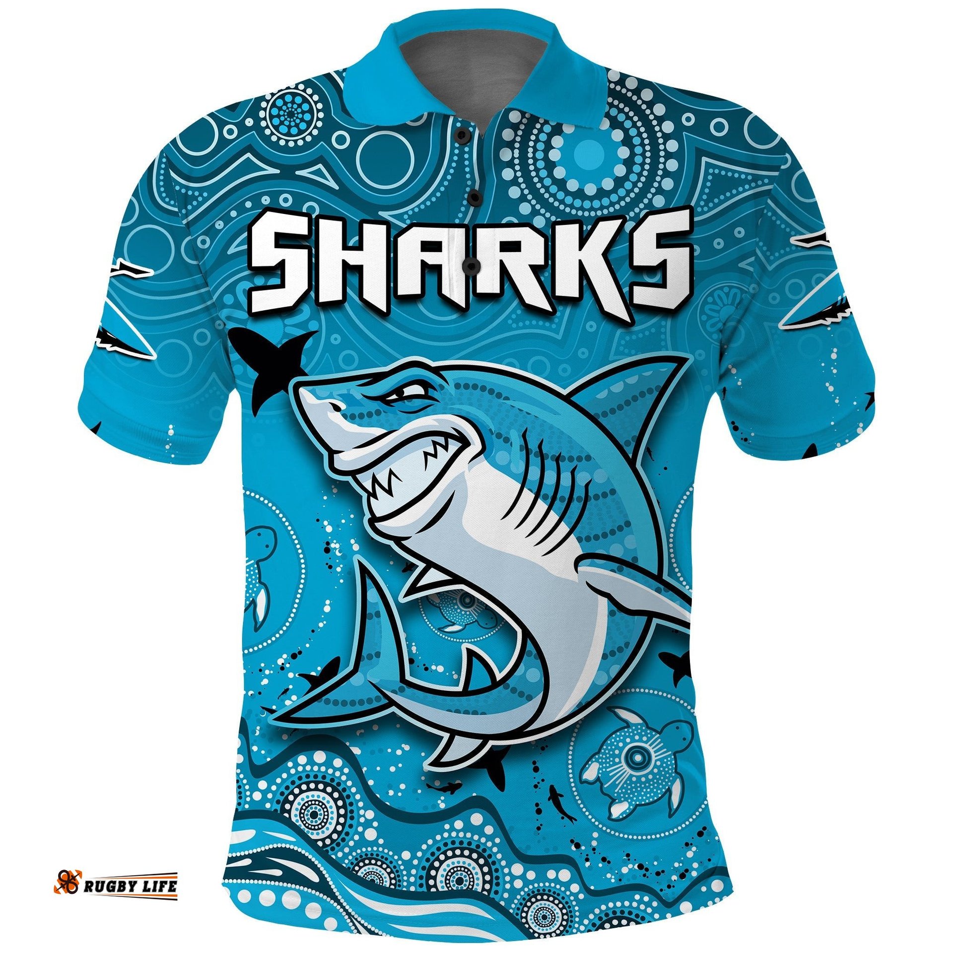 Sharks Rugby Polo Shirt Go Sharkies Aboriginal Special Version Amazing Aussie