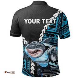 Sharks Rugby Polo Shirt Mix Polynesian Amazing Aussie