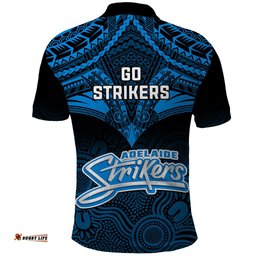 Adelaide Strikers Cricket Polo Shirt 2023 Unique Indigenous Art Mix Polynesian Pattern