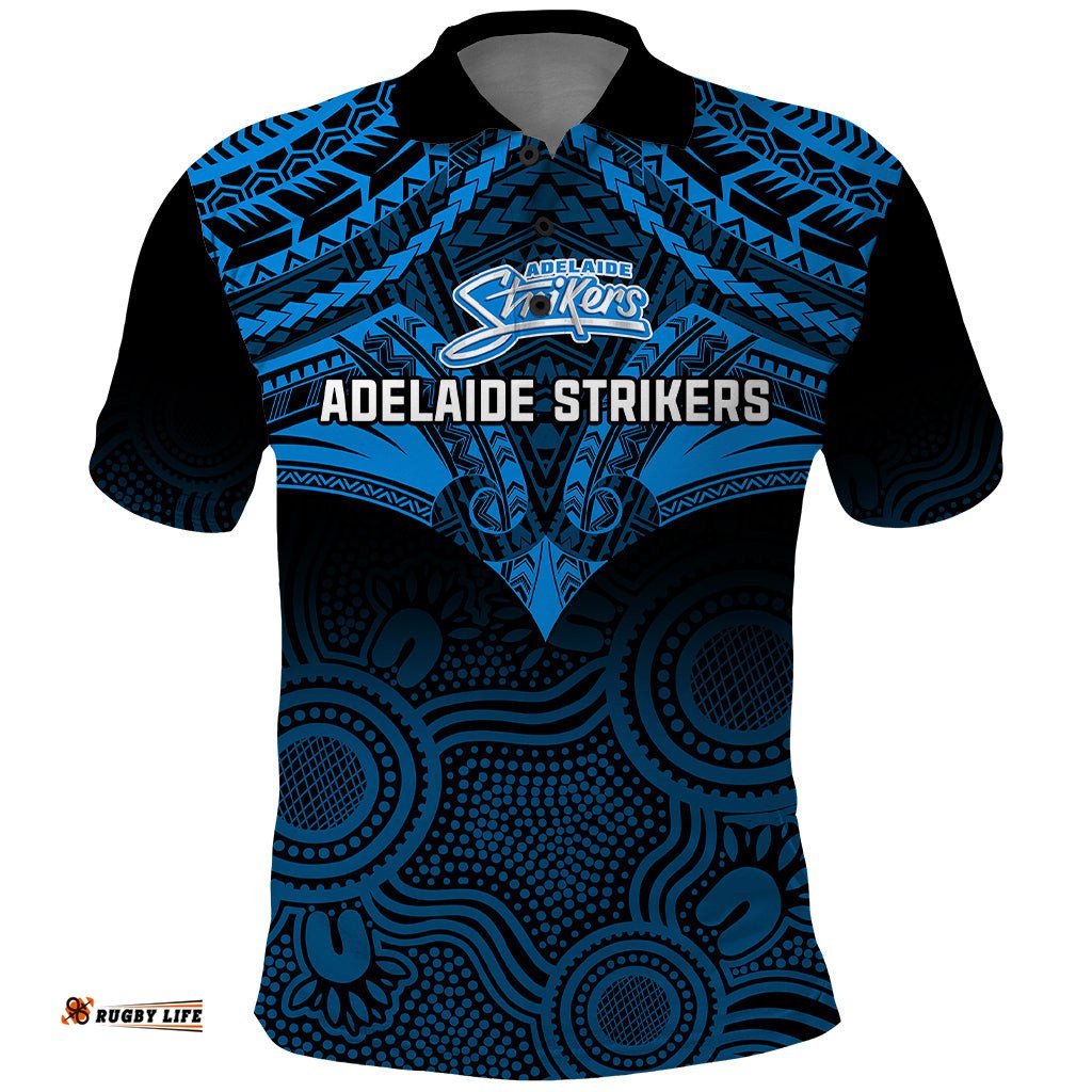Adelaide Strikers Cricket Polo Shirt 2023 Unique Indigenous Art Mix Polynesian Pattern