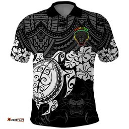 Custom Panthers Rugby Polo Shirt Penrith Hibiscus and Turtle With Polynesian Pattern