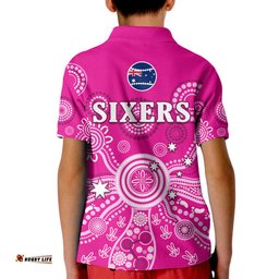 Sydney Sixers Polo Shirt Cricket Indigenous Australian Art Ver.02 Amazing Aussie