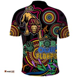 Lions Football Aboriginal Art Polo Shirt NAIDOC Indigenous Tribal