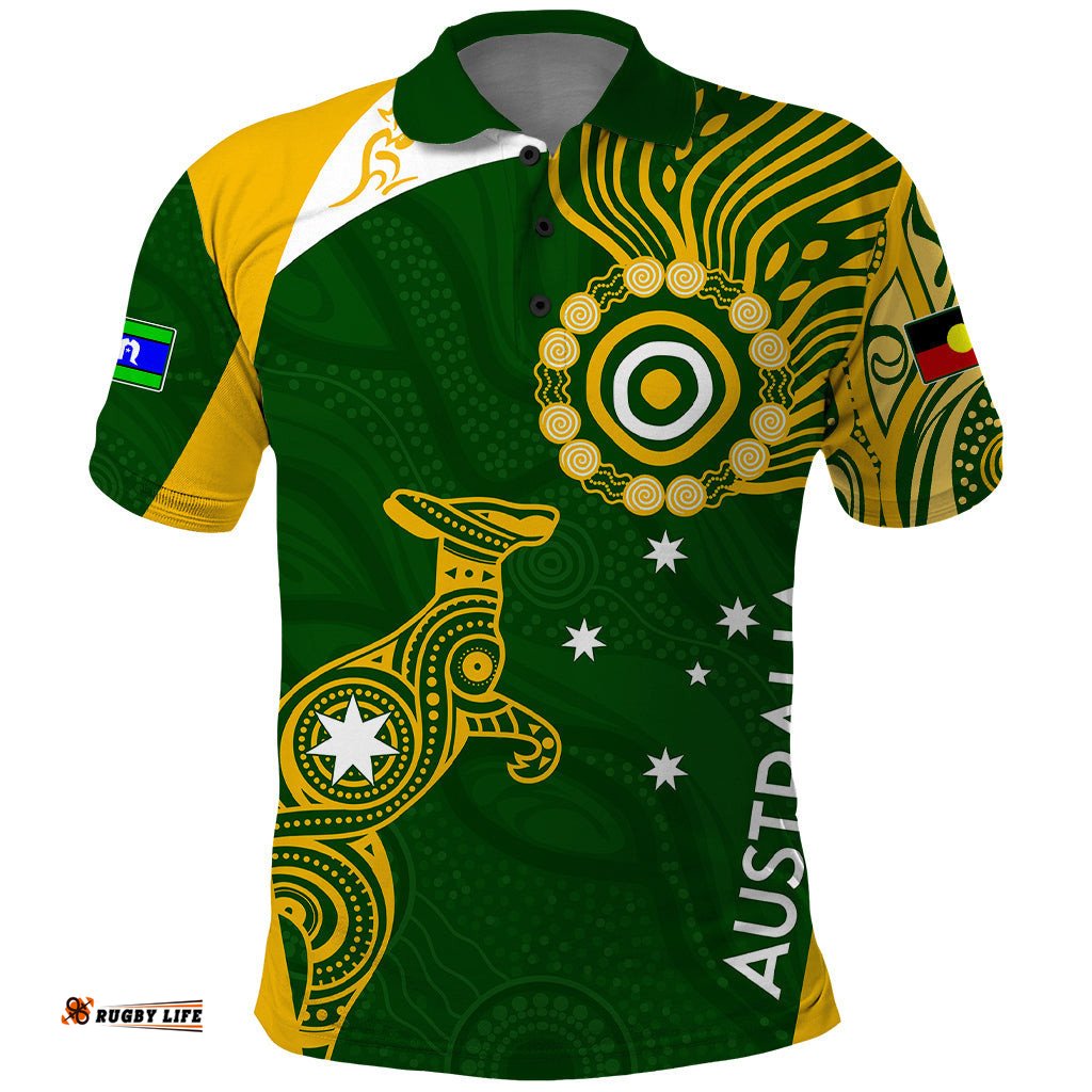 Personalised Australia Indigenous Polo Shirt Wallabies Champions Rugby World Cup 2023
