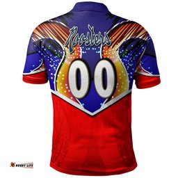 Roosters Rugby Polo Shirt - Custom Rooster Mascot With Cup NRL Grand Final Player And Number Polo Shirt Amazing Aussie