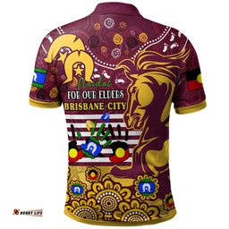 Australia Brisbane City Naidoc Week Custom Polo Shirt - For Our Elders Brisbane City Aboriginal Inspired Polo Shirt Amazing Aussie