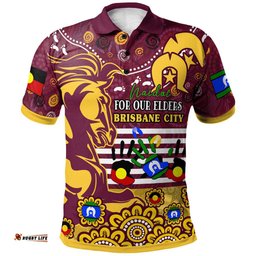 Australia Brisbane City Naidoc Week Custom Polo Shirt - For Our Elders Brisbane City Aboriginal Inspired Polo Shirt Amazing Aussie