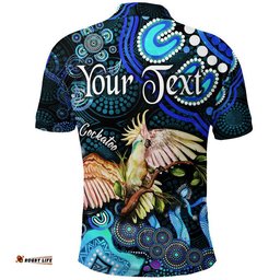 Custom Personalised Australian Astrology Polo Shirt Libra Cockatoo Glider Zodiac Aboriginal Vibes - Blue Amazing Aussie