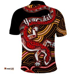Custom Personalised Aboriginal Art Lizard Polo Shirt You Are Number One Amazing Aussie
