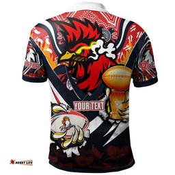 Roosters Premierships Rugby Polo Shirt - Custom "Go Roosters!" Super Champion Claw Scratch Aboriginal Culture Polo Shirt Amazing Aussie