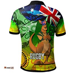 Wallabies Rugby Polo Shirt - Custom Australia National Rugby Championship "Welcome Back Wally" Aboriginal Player And Number Polo Shirt Amazing Aussie