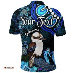 Custom Personalised Australian Astrology Polo Shirt Sagittarius Kookaburra Zodiac Aboriginal Vibes - Blue Amazing Aussie
