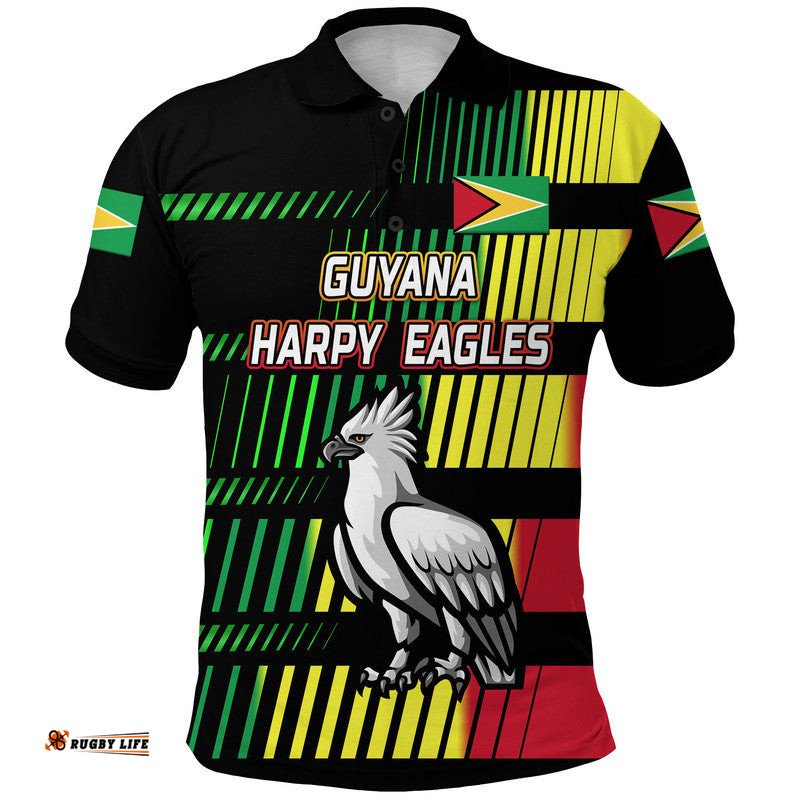 Custom Personalised Guyana Cricket Harpy Eagles Polo Shirt Original Style - Black Amazing Aussie