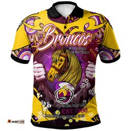 Broncos Rugby Polo Shirt - Custom Personalised WE'RE THE BRONCOS Aboriginal Culture League Rugby Team Polo Shirt Amazing Aussie