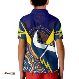 Cowboys Rugby Polo Shirt Indigenous Arboriginal Dot Paint Navy Style Amazing Aussie