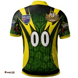 Kangaroos Rugby Polo Shirt - Custom Kangaroo Rugby League Coat Of Arms Aboriginal Culture Personalised Player And Number Polo Shirt Amazing Aussie