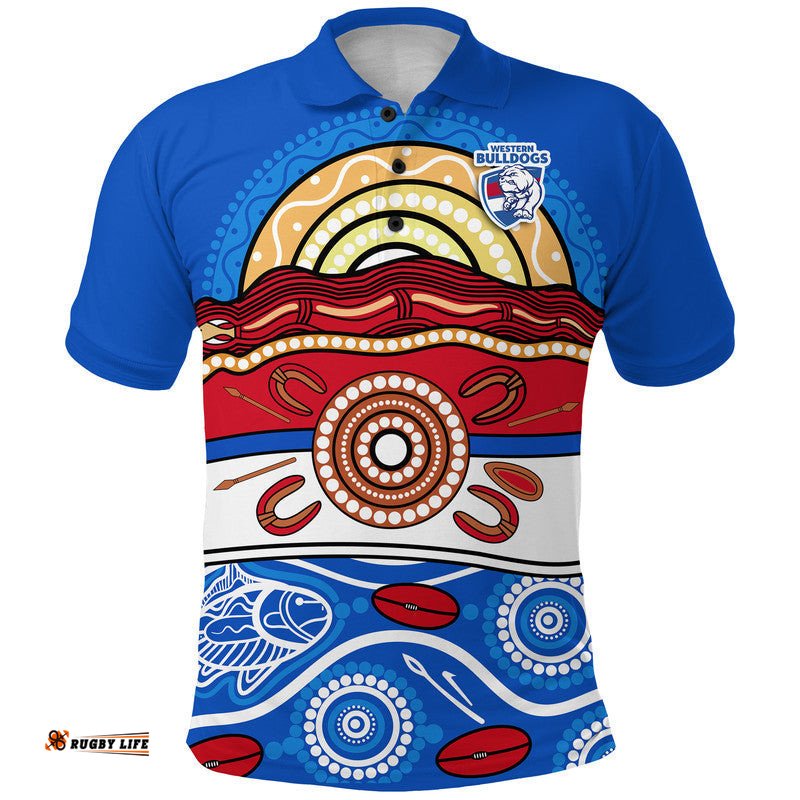 Western Bulldogs Aboriginal Football Polo Shirt Simple Style Amazing Aussie
