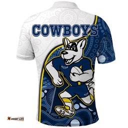 Cowboys Rugby Polo Shirt Macost Indigenous Pattern 2022 Premiers Amazing Aussie
