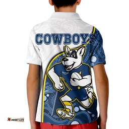 Cowboys Rugby Polo Shirt Macost Indigenous Pattern 2022 Premiers Amazing Aussie