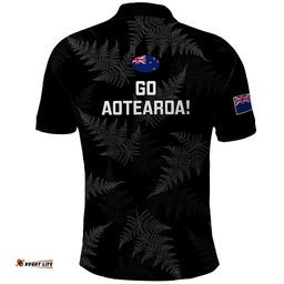 New Zealand Silver Fern Rugby Polo Shirt 2023 Go Aotearoa Champions World Cup