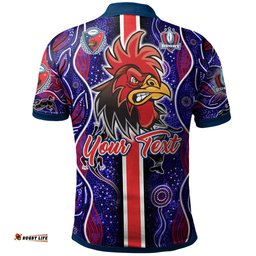 Roosters Rugby Polo Shirt - Custom Roosters Rugby Ball Aboriginal Indigenous Sport Style Polo Shirt Amazing Aussie