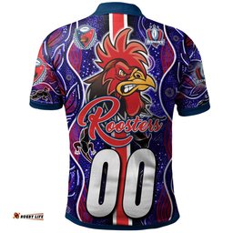 Roosters Rugby Polo Shirt - Custom Roosters Rugby Ball Aboriginal Indigenous Sport Style Polo Shirt Amazing Aussie
