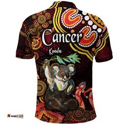 Australian Astrology Polo Shirt Cancer Koala Zodiac Aboriginal Vibes - Red Amazing Aussie