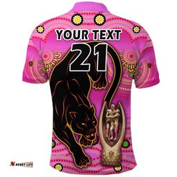 Custom Personalised Penrith Panthers Rugby Polo Shirt Pink Crouching Panther Premiers 2022 Amazing Aussie