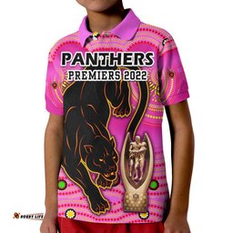 Custom Personalised Penrith Panthers Rugby Polo Shirt Pink Crouching Panther Premiers 2022 Amazing Aussie