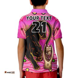 Custom Personalised Penrith Panthers Rugby Polo Shirt Pink Crouching Panther Premiers 2022 Amazing Aussie