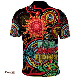 Suns Football Aboriginal Art Polo Shirt NAIDOC Indigenous Tribal