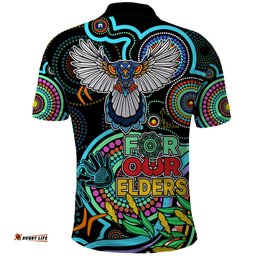 Magpies Football Aboriginal Art Polo Shirt NAIDOC Indigenous Tribal