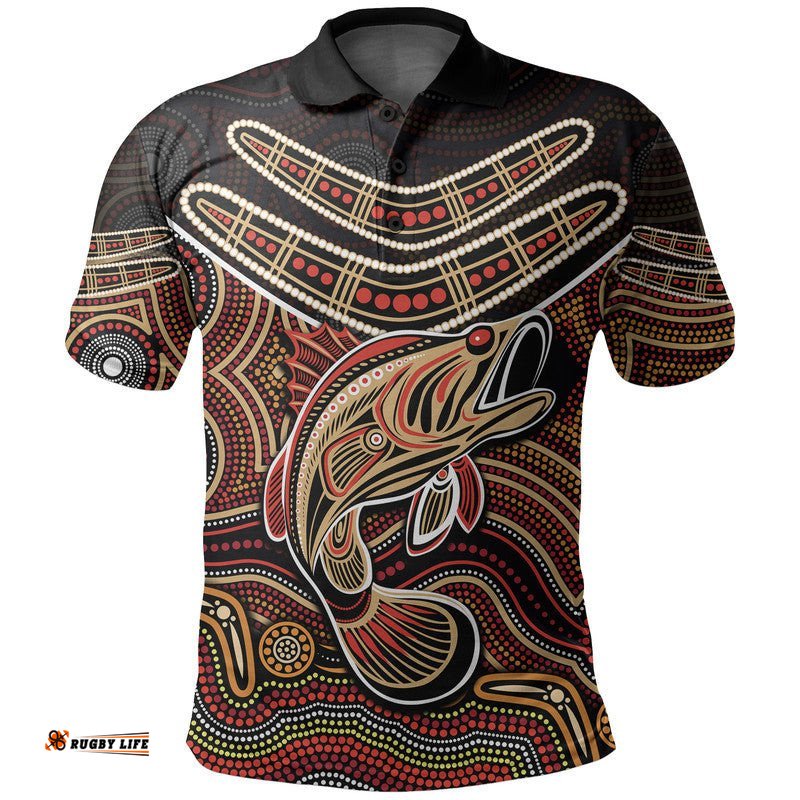 Custom Personalised Fishing Aboriginal Polo Shirt No.2 Amazing Aussie