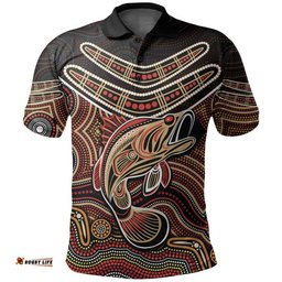 Custom Personalised Fishing Aboriginal Polo Shirt No.2 Amazing Aussie