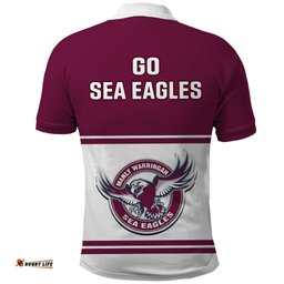 Sea Eagles Rugby Polo Shirt Manly Warringah White Sporty Style