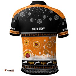 Tigers Rugby Christmas Polo Shirt - Custom Tigers Ugly Christmas And Aboriginal Patterns Polo Shirt Amazing Aussie