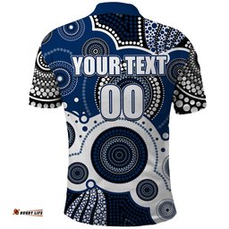 Custom Personalised And Number Cats AFL Polo Shirt Aboriginal Patterns Amazing Aussie